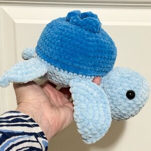 Handmade Crochet Turtle, Amigurumi Stuffed turtle, meet Blueberry Turtle